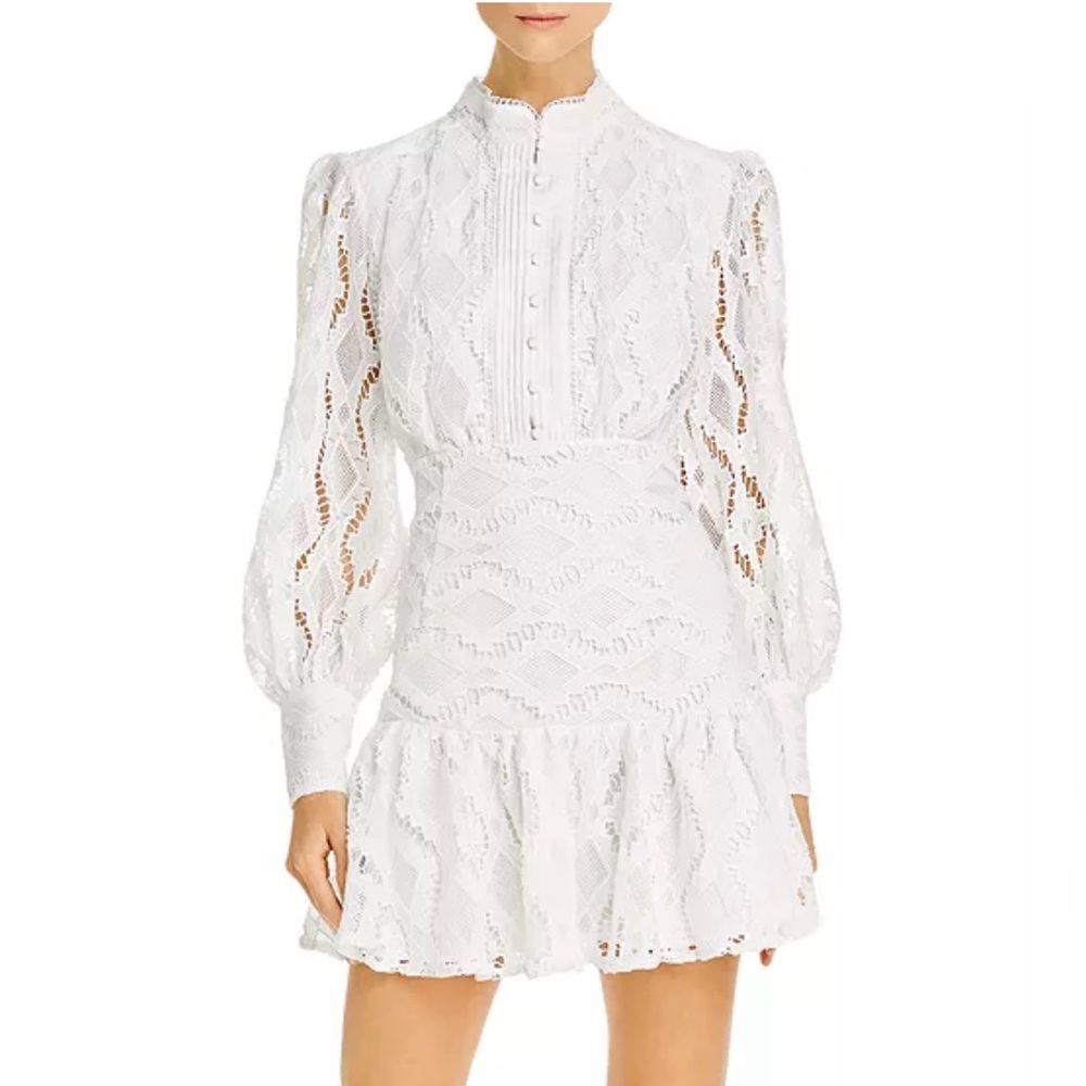 Bardot Remy Lace Long Sleeve Mini Dress